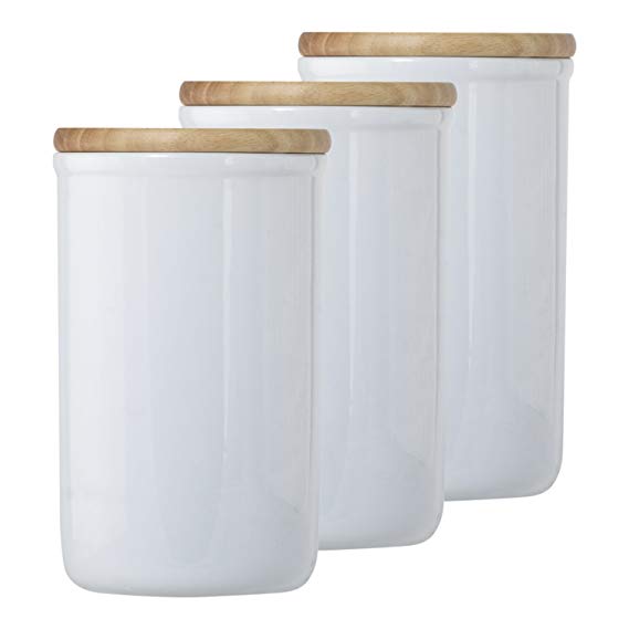 Ceramic Cookie Jar – Jar Kitchen Storage – Kitchen Canisters for Dog Treat Jar or Candy Jar & more – Storage Jar for Kitchen (3, Tall)