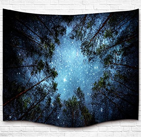 Starry Forest Tapestry Wall Hanging Starry Night Tapestry,Galaxy Tapestry Milky Way Tapestry Night Sky Tapestry Universe Tapestry, Dorm Decor Psychedelic Wall Art