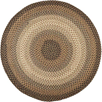 Super Area Rugs Hartford Braided Rug Indoor/Outdoor Rug Textured Durable Neutral Sunroom/Porch Carpet, 10' Round