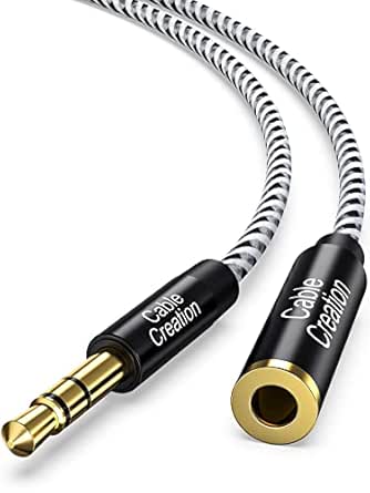 CableCreation 3.5mm Headphone Extension Cable 20FT, 3.5mm Male to Female Stereo Audio Cable Adapter with Gold Plated Connector