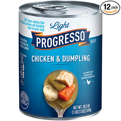 Progresso Light Soup, Chicken and Dumpling, 18.5-Ounce Cans (Pack of 12)