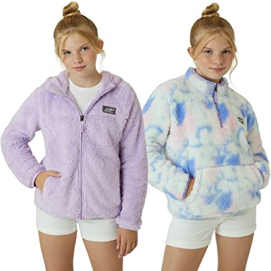 Eddie Bauer Girls' Jacket - 2 Pack Ultra Soft Sherpa Fleece Hoodie Sweatshirt for Girls (5-20)