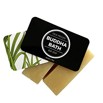 Buddha Bath Bar Soap All Natural Organic Cold Press Lemongrass For Men Women Face and Body - (2 Bars)