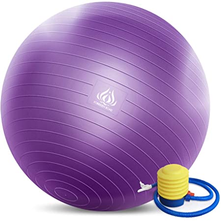 Forbidden Road Exercise Yoga Ball (45CM-85CM, 4 Colors) 200 lbs Anti-Burst Slip-Resistant Yoga Balance Stability Swiss Ball for Fitness Exercise with Free Air Pump