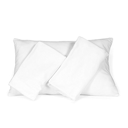 3 White Snuggle Toddler Pillowcases, Super Soft Ultra Plush, Fits 13x18 and 14x19 Toddler and Travel Pillows, Envelope Style Closure, 3 Pack