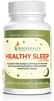 Healthy Sleep Ultra: Support for Restorative Sleep w/Melatonin. Stress & Anxiety Relief Sleeping Aid for Adults & Kids, (Non Habit Forming) (60 Capsules)