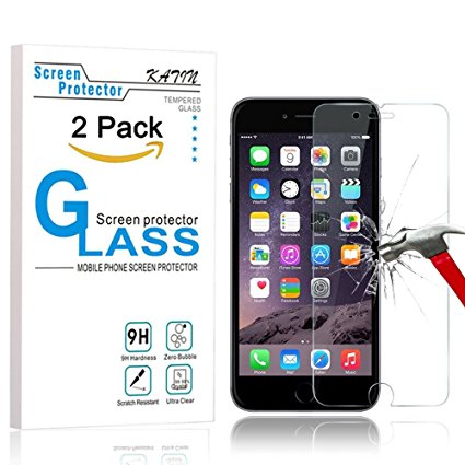 iPhone 7 Screen Protector - KATIN [2-Pack] Apple iPhone 7, iPhone 6S, iPhone 6 Premium Tempered Glass 0.3 mm 9H Hardness , 3D Touch Compatible , Lifetime Replacement Warranty