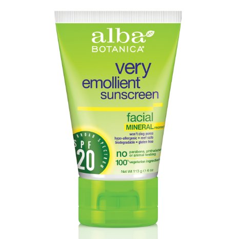 Alba Very Emollient Sunscreen SPF 20 - 4 Ounce