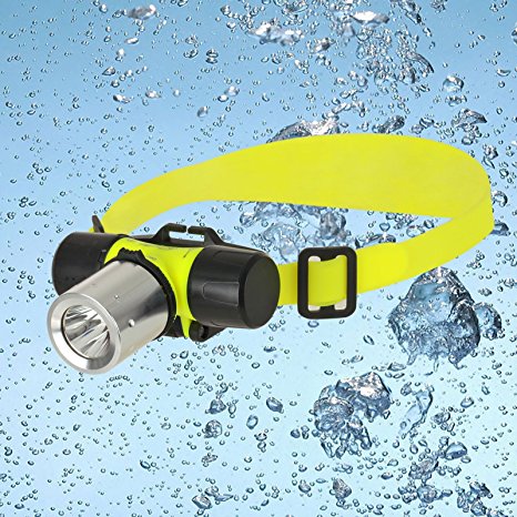 RedSun 800Lumen Diving Headlamp，Super Bright Underwater Headlamp with 3 Modes，Submarine Head Light LED Lamp Diving Head Flashlight for Diving,Hiking and Camping (Battery not Included)