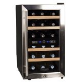 Koldfront 18 Bottle Free Standing Dual Zone Wine Cooler - Black and Stainless Steel