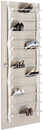 Whitmor Over The Door Shoe Rack - 36 Pair - Fold Up, Nonslip Bars (36-Pair (Set of 2))