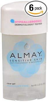 Almay Sensitive Skin, Clear Gel Fragrance Free - 2.25 oz, Pack of 6