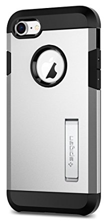 Spigen Tough Armor [2nd Generation] iPhone 8 Case / iPhone 7 Case with Kickstand and Heavy Duty Protection and Air Cushion Technology for Apple iPhone 8 (2017) / iPhone 7 (2016) - Satin Silver