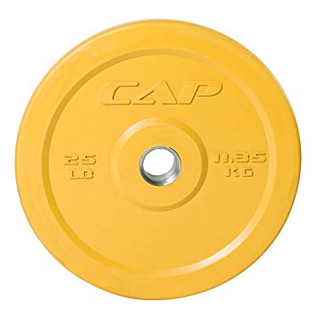 CAP Barbell Olympic 2-Inch Rubber Bumper Plate, Single