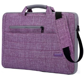 Laptop Bag For 14 Inch Laptop, BRINCH® Multi-functional Suit Fabric Portable Laptop Carrying Bag / Shoulder Laptop Bag / Laptop messenger bag / Notebook Computer Sleeve Case Bag Handbag for 14-14.1 Inch Laptop / Tablet / Macbook / Notebook,Purple
