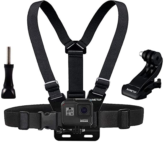 Sametop Chest Mount Harness Chesty Strap Compatible with GoPro Hero 9 Black, 8 Black, Hero 7 Black, 7 Silver, 7 White, Hero 6, 5, 4, Session, 3 , 3, 2, 1, Hero (2018), Fusion, DJI Osmo Action Cameras