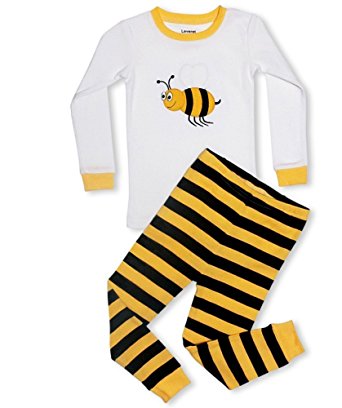 Leveret Boys Girls "Bumble Bee" 2 Piece Pajama 100% Cotton (6M-14 Years)