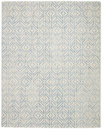 Rivet Modern Geometric Wool Rug, 5' x 8', Blue