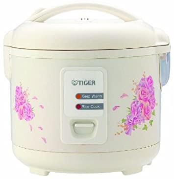 Tiger JAZ-A18U-FH 10-Cup (Uncooked) Rice Cooker and Warmer with Steam Basket, Floral White