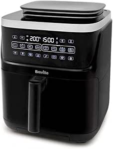 Breville Halo Friteuse sans huile vapeur - Friteuse sans huile numérique 7 l avec technologie SteamFry - 1 700 W - Noir [VDF133X] - Prise UE