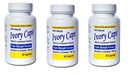 (3 Pack) Ivory Caps **SUPER VALUE**- Maximum Potency Glutathione 1500 "Skin Whitening" Complex