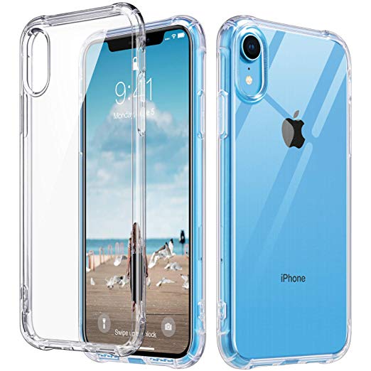 ULAK iPhone XR Case Clear, Slim Fit Transparent Flexible Soft TPU Bumper Shock-Absorption Cover for Apple iPhone XR Case (2018)-Retail Packaging, HD Clear