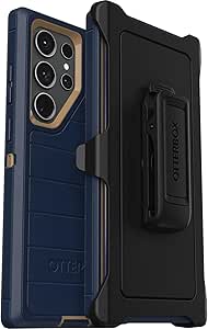 OtterBox Galaxy S23 Ultra (Only) - Defender Series Case - Blue Suede Shoes, Rugged & Durable, with Port Protection, Includes Holster Clip Kickstand, Microbial Defense Protection - Non-Retail Packaging