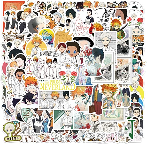 The Promised Neverland Stickers 100pcs Anime Stickers Waterproof Vinyl for Adult Kids Teens Laptop Water Bottle Skateboard Luggage