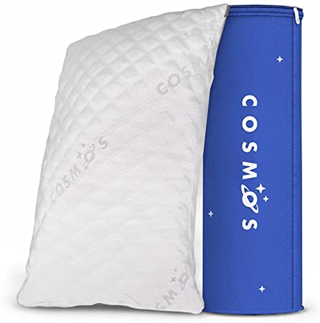 Bed Pillow for Sleeping - COSMOS Adjustable Removable Precision Cut Memory Foam - Queen Size