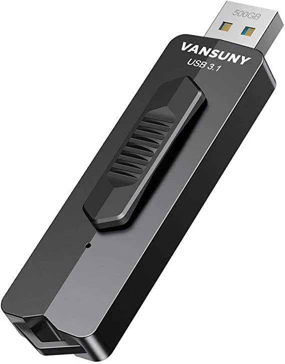 Vansuny External Portable Solid State Drive 500GB, Up to 430MB/s USB 3.1 External SSD USB A - Type C Compatible with Windows MAC Android Linux PS4 PS5 Retractable PSSD with Keychain Design