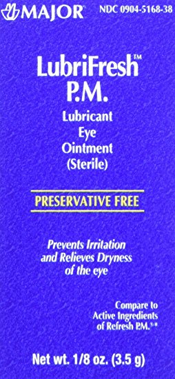 Major Pharmaceuticals Lubrifresh P.M. Sterile Artificial Tears Ointment, 6 Count