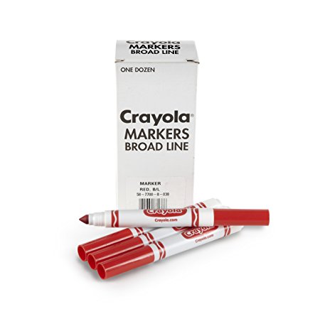 Crayola 12 Count Original Bulk Markers, Red