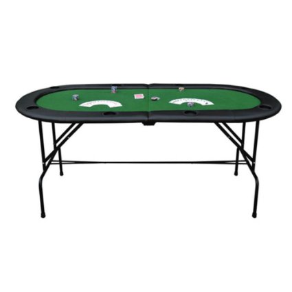 HomCom Deluxe Foldable 72 in. Oval Poker and Game Table