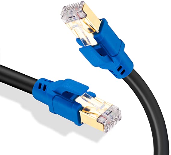 Cat8 Ethernet Cable 6Ft,Tan QY Higher Speed Than Gigabit Cat 7 Cable, 26AWG 40Gbps 2000Mhz SSTP LAN Cables with Gold Plated RJ45 Connector for Router, Modem, Gaming, Xbox (6Ft/2M, Blue)