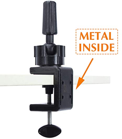 GEX Metal Wig C Clamp Stand Holder for Canvas Block Head Mannequin Manikin Training Practice Head Wig Display Styling Black Color