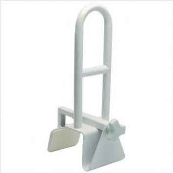 Secure Bathtub Grab Bar Safety Rail White - Durable Powder Coated Steel - No Tools Required