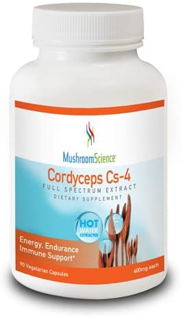 Cordyceps Cs-4 400mg Energy NEW Updated Label by Mushroom Science, 90 Vegetarian Capsules