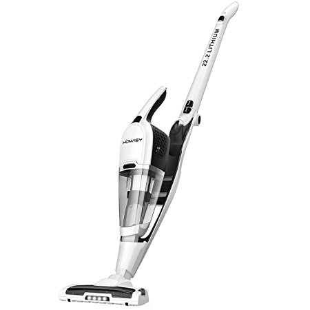 Homasy Vacuum Cleaner, 2-in-1 Cordless Vacuum Cleaner,Lightweight Stick and High-power Long-lasting Rechargeable Vacuum Cleaner, Upright and Handheld Vacuum Cleaner with LED Headlights