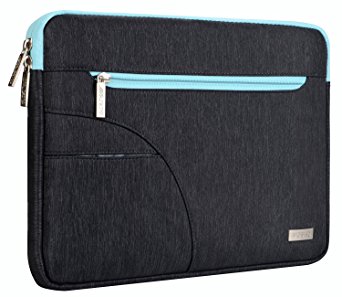 Mosiso Polyester Fabric Laptop Sleeve Carrying Case Cover Protective Bag for 11-11.6 Inch MacBook Air, Ultrabook Netbook Tablet, Black&Hot Blue