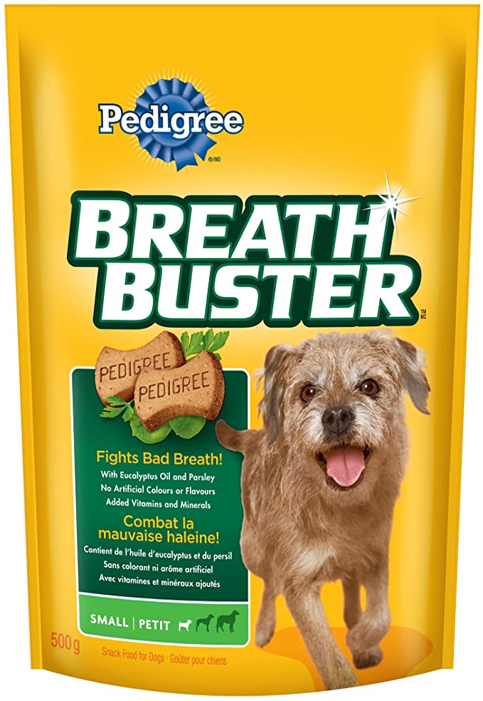 Pedigree Breathbuster Snack Food For Dogs, 17.6-Ounce Pouches (Pack Of 8)