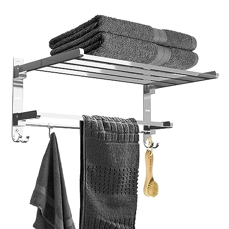 ALTON BTA30010, Stainless Steel Folding Towel Rack for Bathroom/Towel Stand/Hanger/Bathroom Accessories (24 Inch-Chrome)