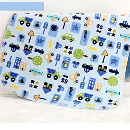 Fairy Baby Baby Changing Diaper Pad Portable Travel Home Waterproof Urine Mat Packing of 1(Blue Car,Size:70CM*80CM)