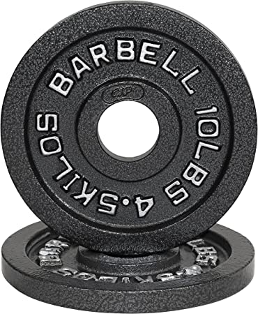 WF Athletic Supply Traditional/Classic 2-Inch Hole Solid Cast Iron Olympic Barbell Weight Plates - Great for Strength Training, Weightlifting, Bodybuilding & Powerlifting, Multiple Choices Available