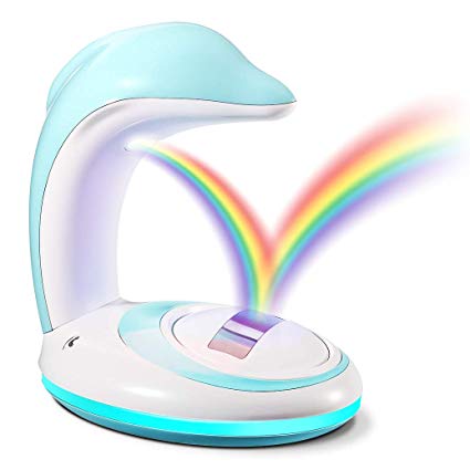 Rainbow Light, CrazyFire Ideal Children Lamp, Rechargeable Rainbow Fairy Lights, Magic Decorative Rainbow Projector, Portable Night Light - Dolphin (USB Powered)