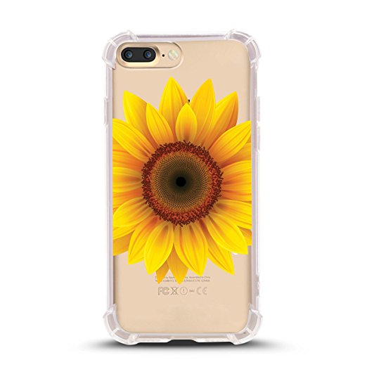iPhone 8 PLUS case, with Shock Absorbent (5.5 inch screen), sunflower Design (Compatible with iPhone 8 PLUS ONLY, not iPhone 8)