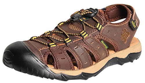 iLoveSIA Men's Leather Sandals Closed-Toe Workout Shoes