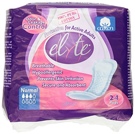 Elyte Cotton Incontinence Pads, Normal, Pack/24