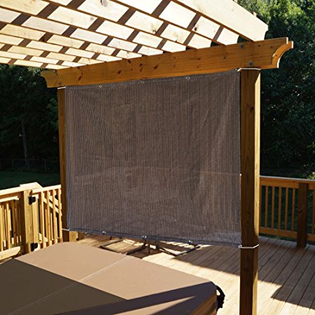 Alion Home Sun Shade Panel Privacy Screen with Grommets on 4 Sides for Outdoor, Patio, Awning, Window Cover, Pergola or Gazebo -200 GSM (6' x 4', Mocha Brown)