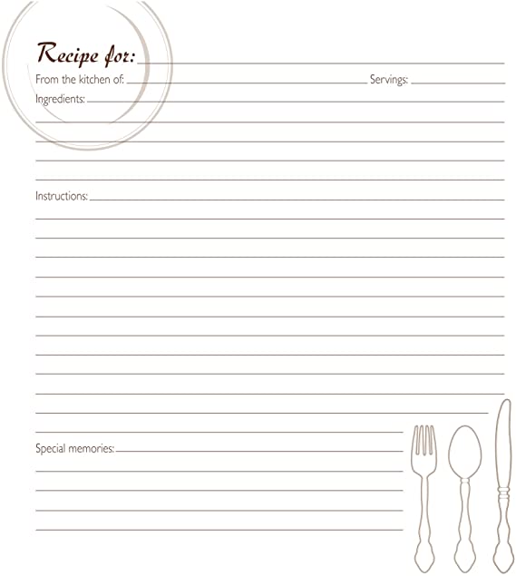 C.R. Gibson Family Recipe Binder Cookbook Refill Pages, 40pc
