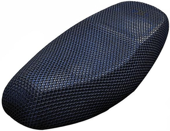 uxcell XL Black Blue Motorcycle Net Mesh Seat Full Cover Breathable Protector Cushion